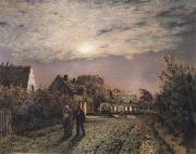 Jean Charles Cazin Sunday Evening in a Miner-s Village oil painting artist